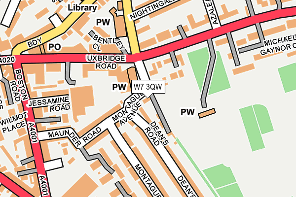 W7 3QW map - OS OpenMap – Local (Ordnance Survey)