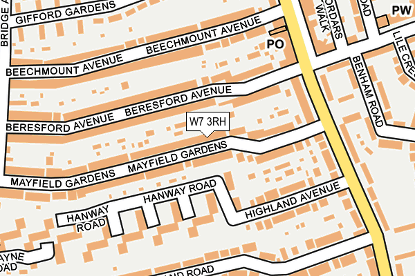 W7 3RH map - OS OpenMap – Local (Ordnance Survey)