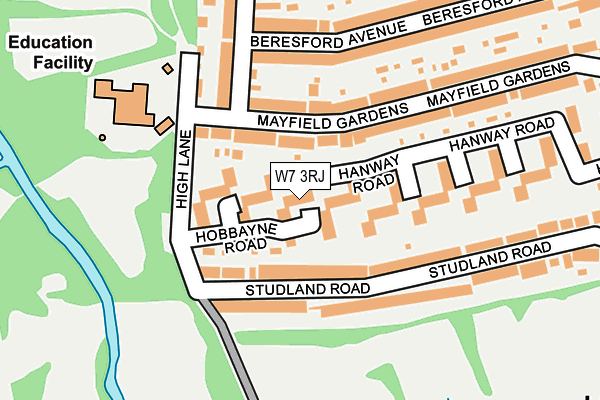 W7 3RJ map - OS OpenMap – Local (Ordnance Survey)