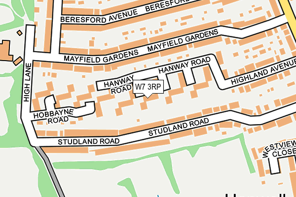 W7 3RP map - OS OpenMap – Local (Ordnance Survey)