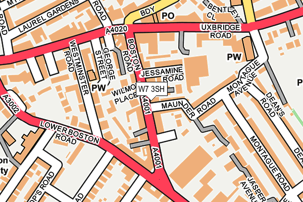 W7 3SH map - OS OpenMap – Local (Ordnance Survey)