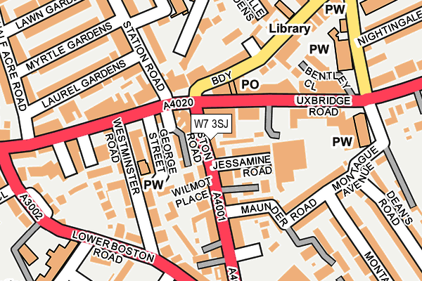 W7 3SJ map - OS OpenMap – Local (Ordnance Survey)