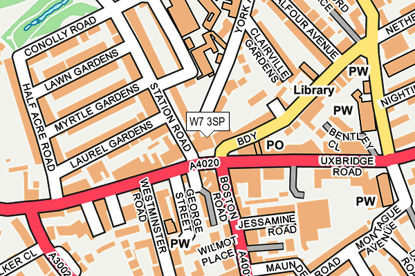 W7 3SP map - OS OpenMap – Local (Ordnance Survey)
