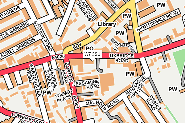 W7 3SU map - OS OpenMap – Local (Ordnance Survey)