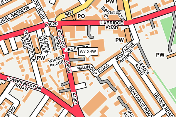 W7 3SW map - OS OpenMap – Local (Ordnance Survey)