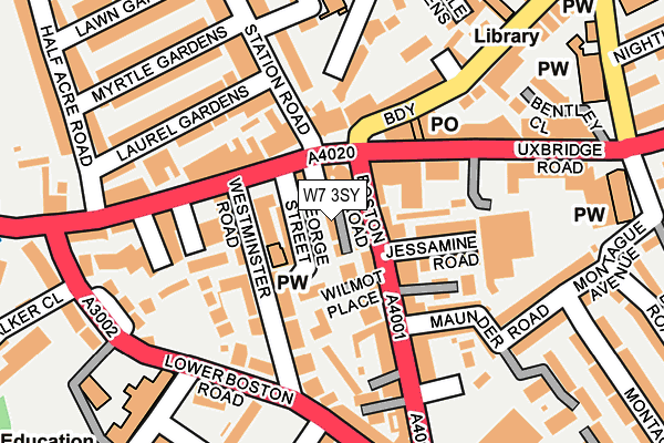W7 3SY map - OS OpenMap – Local (Ordnance Survey)