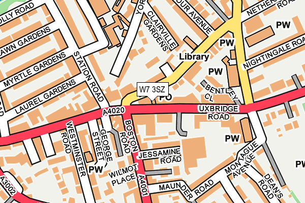 W7 3SZ map - OS OpenMap – Local (Ordnance Survey)