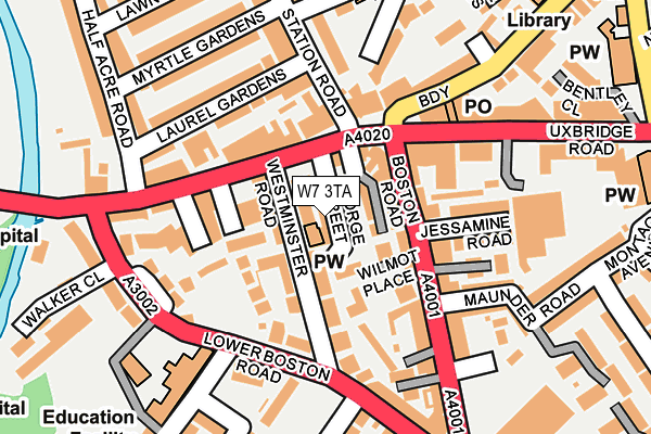 W7 3TA map - OS OpenMap – Local (Ordnance Survey)