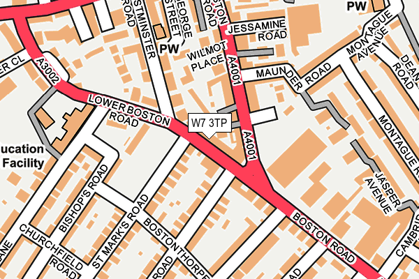 W7 3TP map - OS OpenMap – Local (Ordnance Survey)
