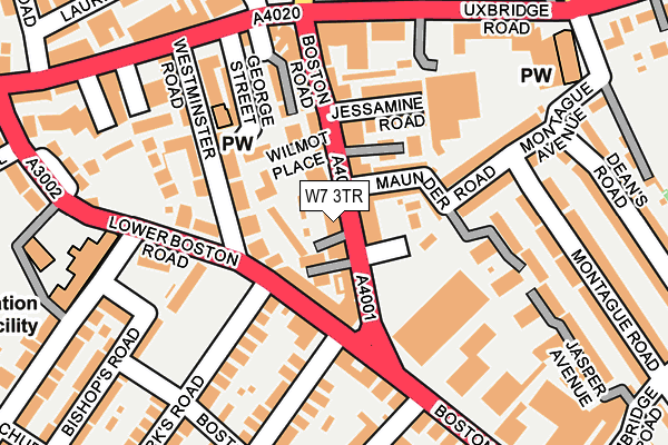 W7 3TR map - OS OpenMap – Local (Ordnance Survey)