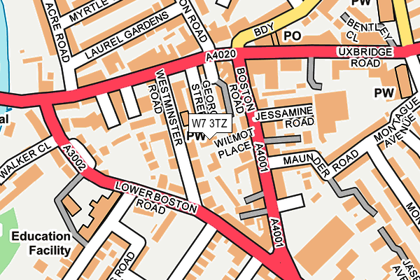 W7 3TZ map - OS OpenMap – Local (Ordnance Survey)