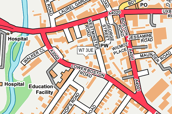 W7 3UE map - OS OpenMap – Local (Ordnance Survey)