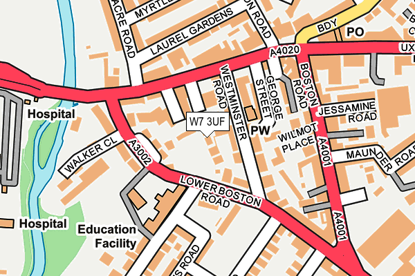 W7 3UF map - OS OpenMap – Local (Ordnance Survey)