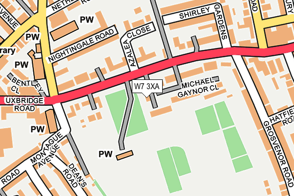 W7 3XA map - OS OpenMap – Local (Ordnance Survey)