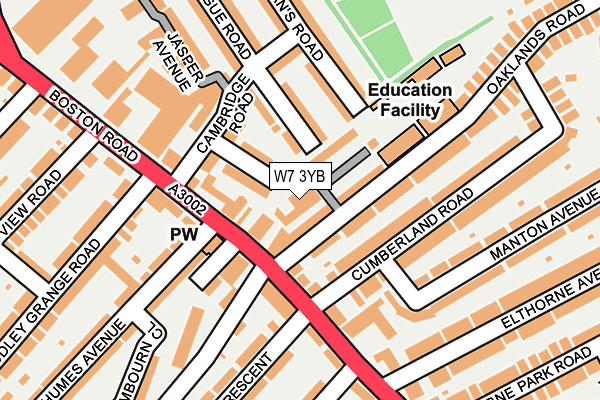 W7 3YB map - OS OpenMap – Local (Ordnance Survey)