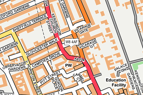 W8 4AF map - OS OpenMap – Local (Ordnance Survey)