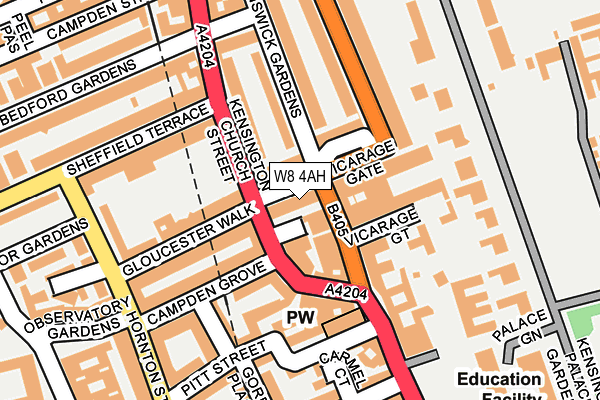 W8 4AH map - OS OpenMap – Local (Ordnance Survey)