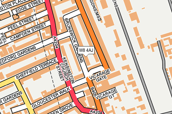 W8 4AJ map - OS OpenMap – Local (Ordnance Survey)