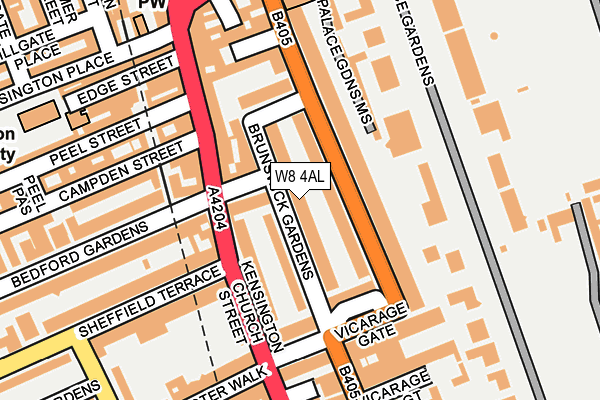 W8 4AL map - OS OpenMap – Local (Ordnance Survey)