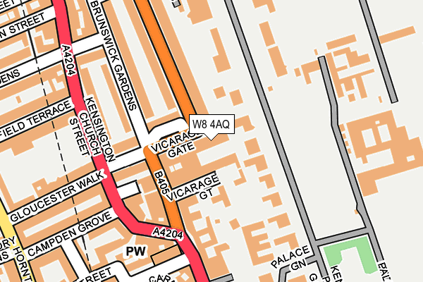 W8 4AQ map - OS OpenMap – Local (Ordnance Survey)