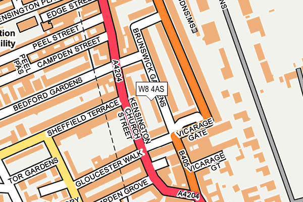 W8 4AS map - OS OpenMap – Local (Ordnance Survey)