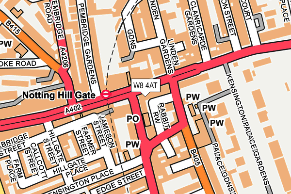 W8 4AT map - OS OpenMap – Local (Ordnance Survey)