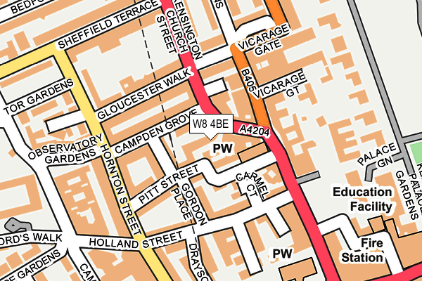 W8 4BE map - OS OpenMap – Local (Ordnance Survey)