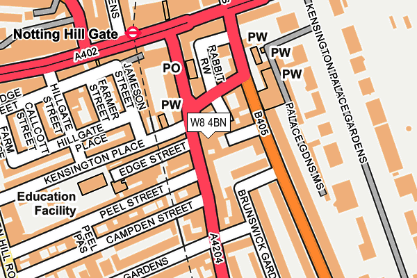 W8 4BN map - OS OpenMap – Local (Ordnance Survey)