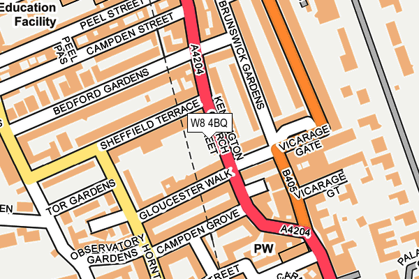 W8 4BQ map - OS OpenMap – Local (Ordnance Survey)