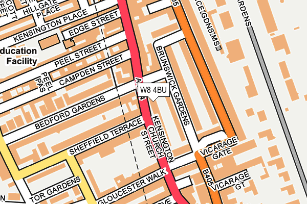 W8 4BU map - OS OpenMap – Local (Ordnance Survey)