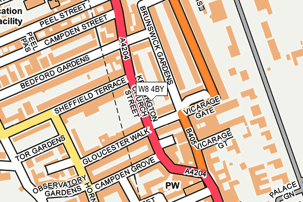 W8 4BY map - OS OpenMap – Local (Ordnance Survey)