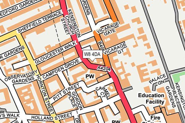 W8 4DA map - OS OpenMap – Local (Ordnance Survey)