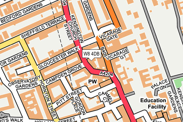 W8 4DB map - OS OpenMap – Local (Ordnance Survey)