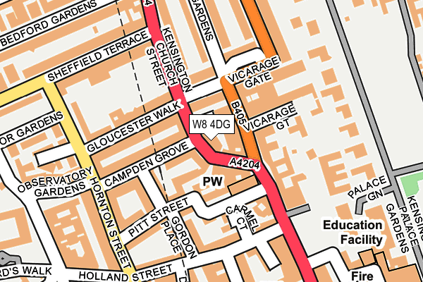 W8 4DG map - OS OpenMap – Local (Ordnance Survey)