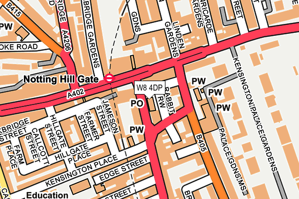 W8 4DP map - OS OpenMap – Local (Ordnance Survey)