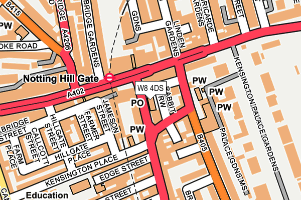 W8 4DS map - OS OpenMap – Local (Ordnance Survey)