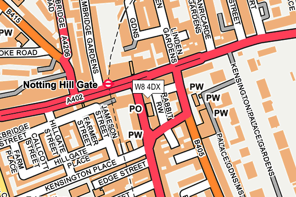 W8 4DX map - OS OpenMap – Local (Ordnance Survey)