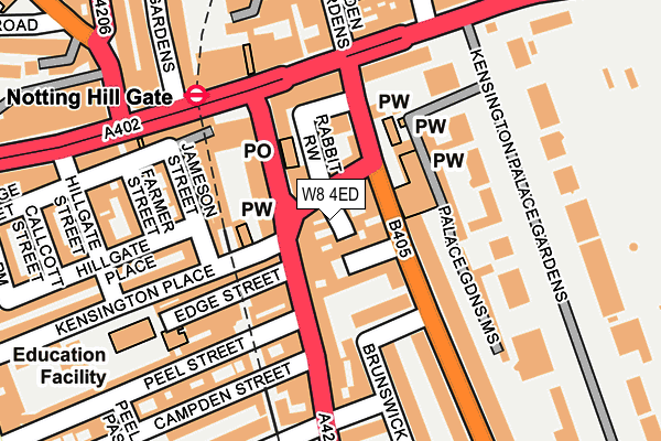 W8 4ED map - OS OpenMap – Local (Ordnance Survey)