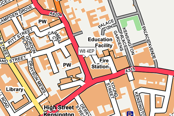 W8 4EP map - OS OpenMap – Local (Ordnance Survey)