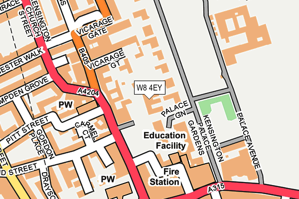 W8 4EY map - OS OpenMap – Local (Ordnance Survey)
