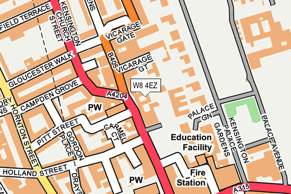 W8 4EZ map - OS OpenMap – Local (Ordnance Survey)