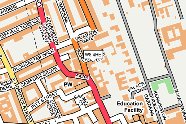 W8 4HE map - OS OpenMap – Local (Ordnance Survey)