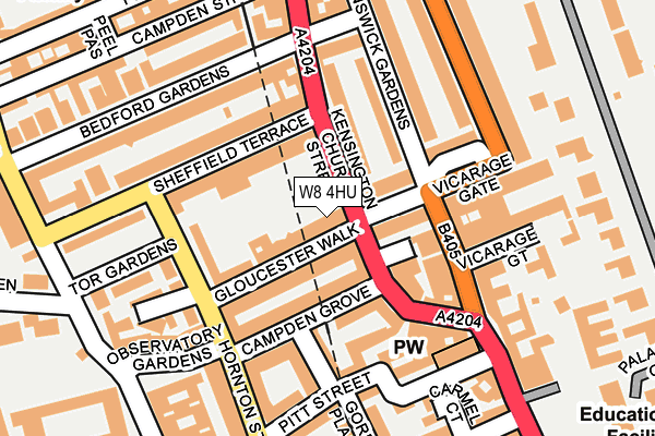 W8 4HU map - OS OpenMap – Local (Ordnance Survey)