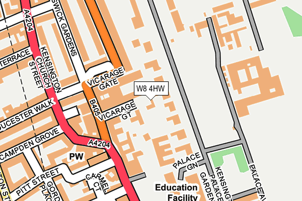 W8 4HW map - OS OpenMap – Local (Ordnance Survey)