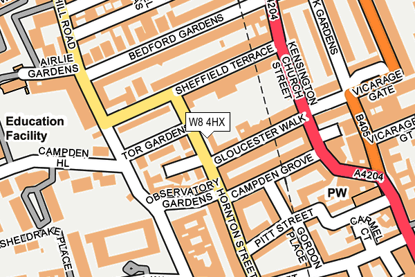 W8 4HX map - OS OpenMap – Local (Ordnance Survey)