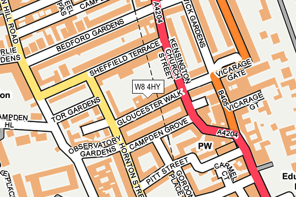 W8 4HY map - OS OpenMap – Local (Ordnance Survey)