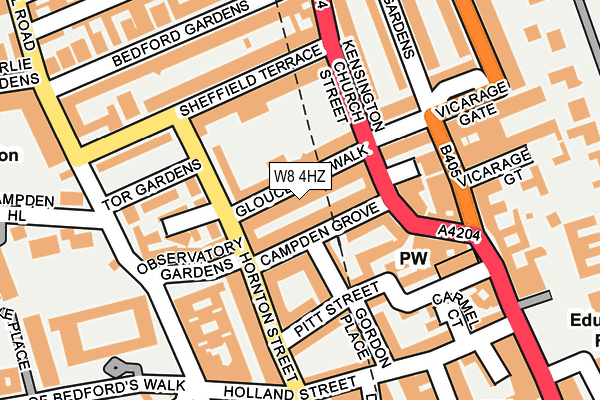 W8 4HZ map - OS OpenMap – Local (Ordnance Survey)