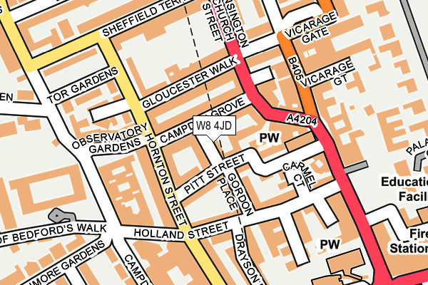 W8 4JD map - OS OpenMap – Local (Ordnance Survey)