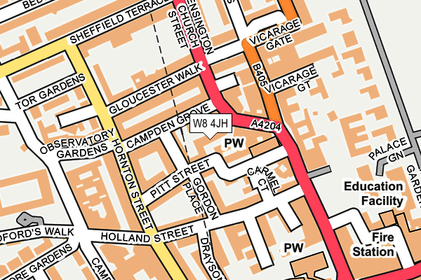 W8 4JH map - OS OpenMap – Local (Ordnance Survey)
