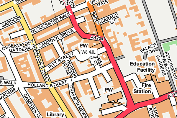 W8 4JL map - OS OpenMap – Local (Ordnance Survey)